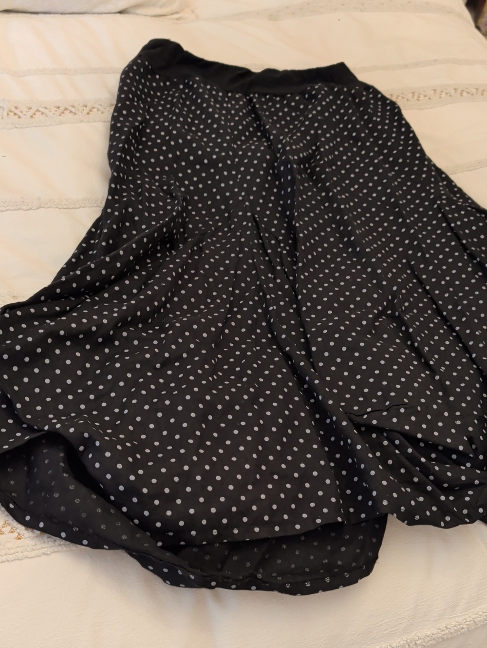 Tricotto Black and White Polka Dot Skater Skirt